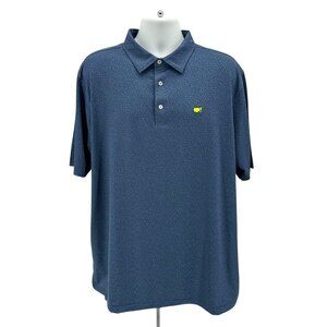 Masters Peter Millar Mens XXL Polo Shirt Floral Blue Golf Logo Short Sleeve 2022